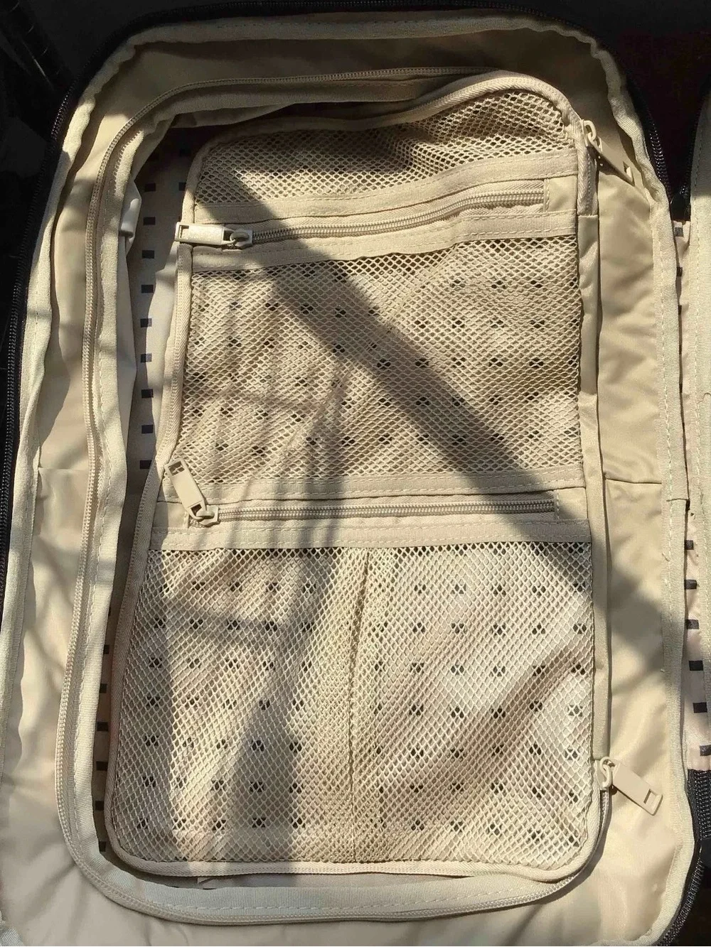 Duchamp Beige Backpack with Black Accents